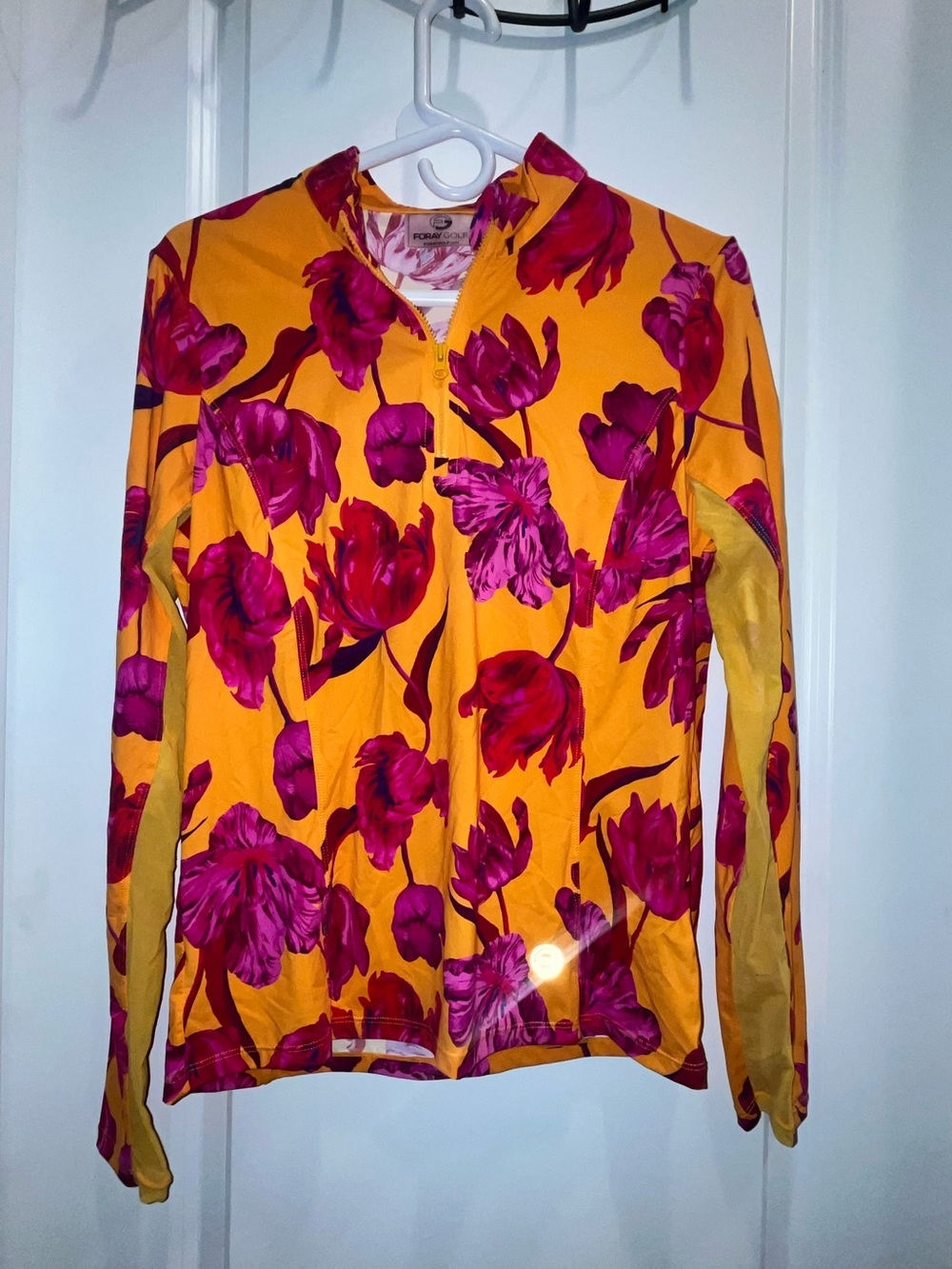 Foray Golf women’s 1/4 zip floral golf shirt
